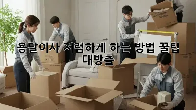 용달이사 저렴하게 하는 방법, 꿀팁 대방출!